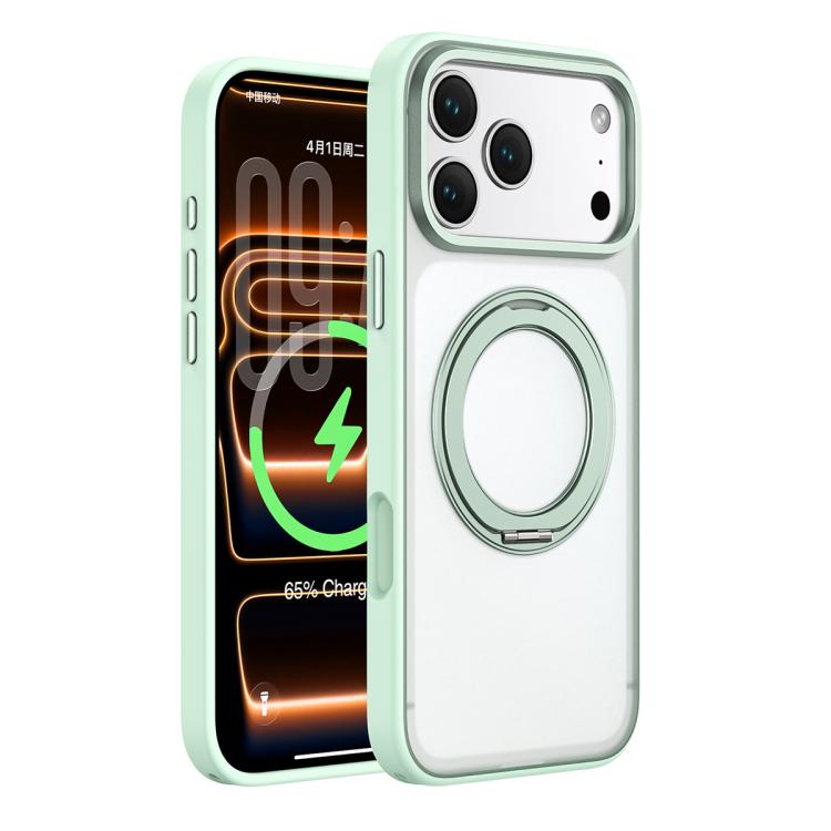 For iPhone 17 Pro Max Colorful Skin-Friendly Metal Lens Frame Magnetic Rotating Holder Phone Case