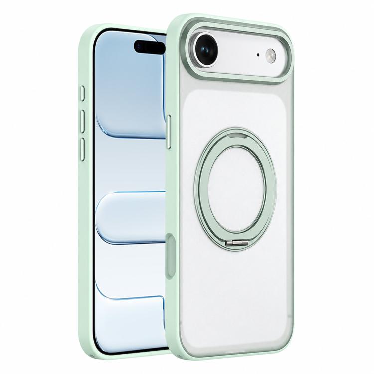 For iPhone Air Colorful Skin-Friendly Metal Lens Frame Magnetic Rotating Holder Phone Case