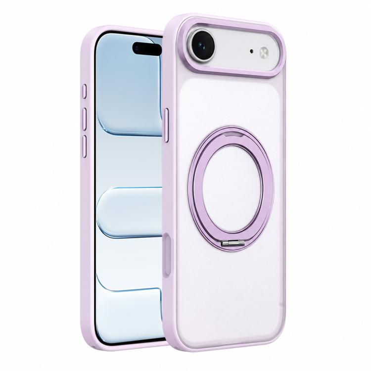 For iPhone Air Colorful Skin-Friendly Metal Lens Frame Magnetic Rotating Holder Phone Case