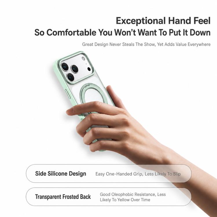For iPhone 17 Pro Max Colorful Skin-Friendly Metal Lens Frame Magnetic Rotating Holder Phone Case