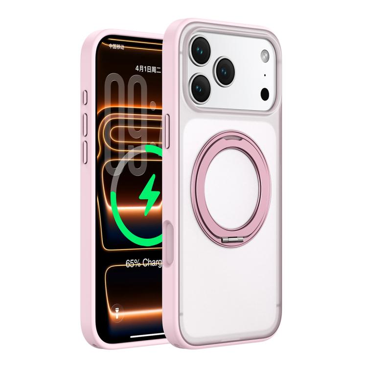 For iPhone 17 Pro Max Colorful Skin-Friendly Magnetic Rotating Holder Phone Case