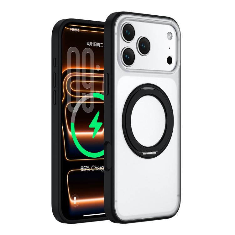 For iPhone 17 Pro Colorful Skin-Friendly Magnetic Rotating Holder Phone Case