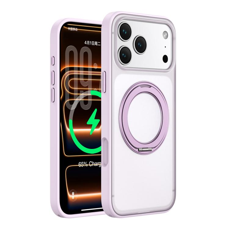 For iPhone 17 Pro Colorful Skin-Friendly Magnetic Rotating Holder Phone Case