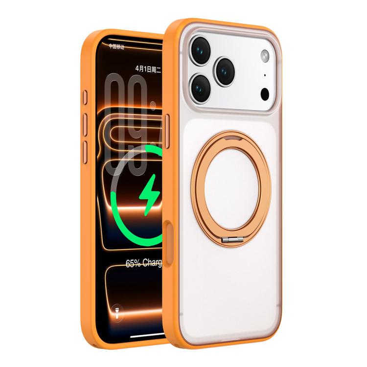 For iPhone 17 Pro Colorful Skin-Friendly Magnetic Rotating Holder Phone Case