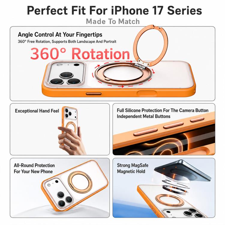 For iPhone Air Colorful Skin-Friendly Magnetic Rotating Holder Phone Case