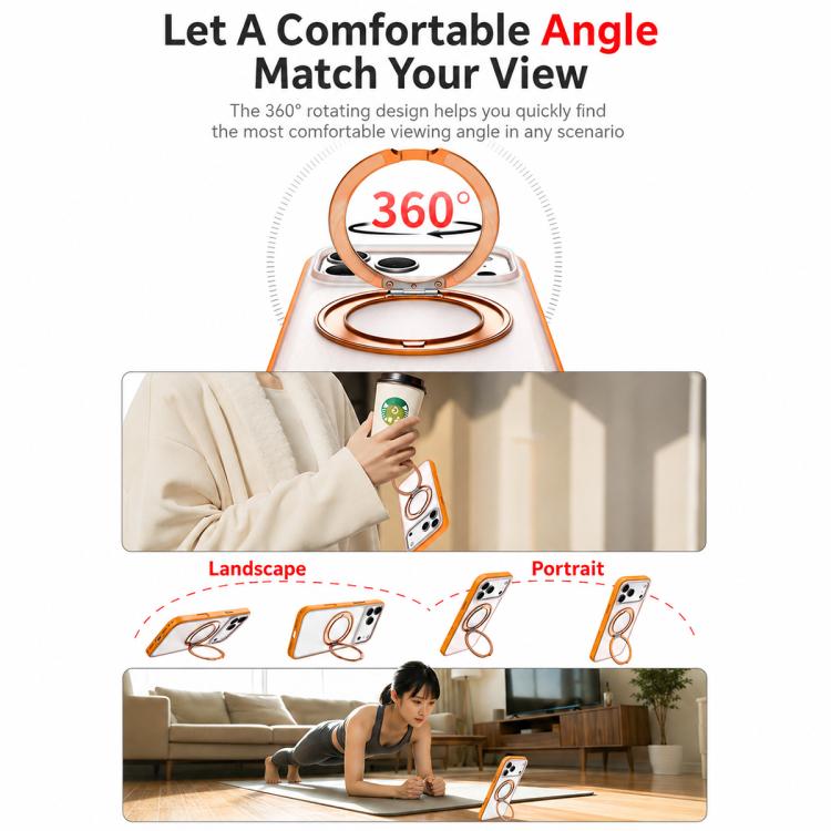 For iPhone 17 Pro Colorful Skin-Friendly Magnetic Rotating Holder Phone Case