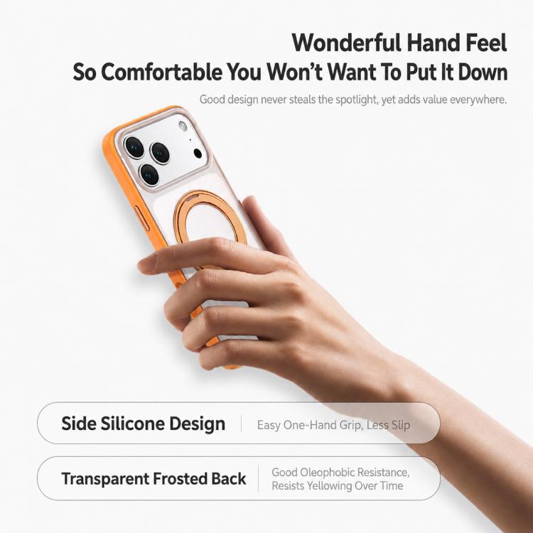 For iPhone 17 Pro Max Colorful Skin-Friendly Magnetic Rotating Holder Phone Case