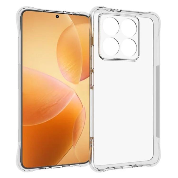 For Xiaomi 14T WANLONFENG Transparent Four-Corner Shockproof TPU Phone Case with Screen Film - Transparent