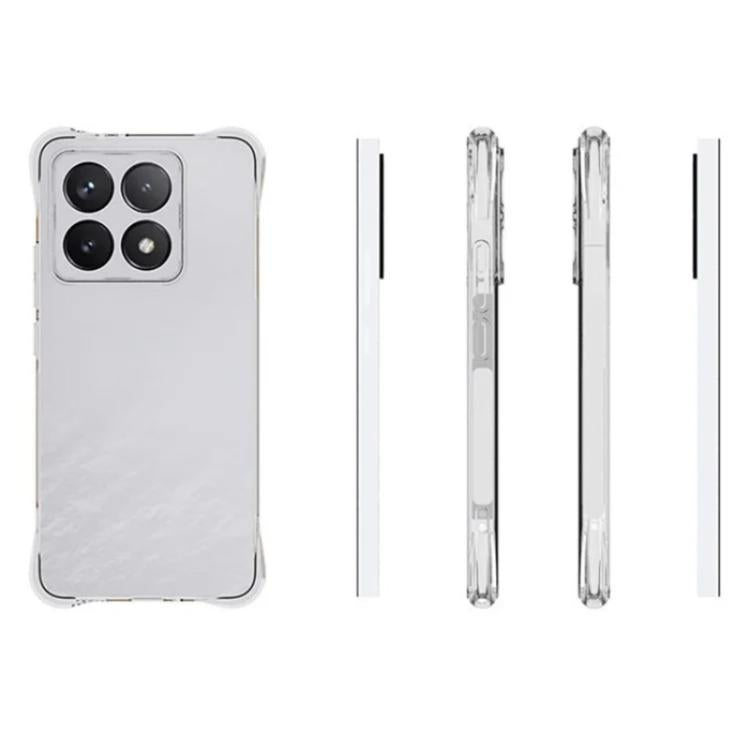 For Xiaomi 14T WANLONFENG Transparent Four-Corner Shockproof TPU Phone Case with Screen Film - Transparent