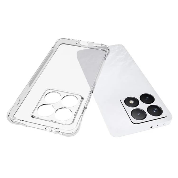 For Xiaomi 14T WANLONFENG Transparent Four-Corner Shockproof TPU Phone Case with Screen Film - Transparent