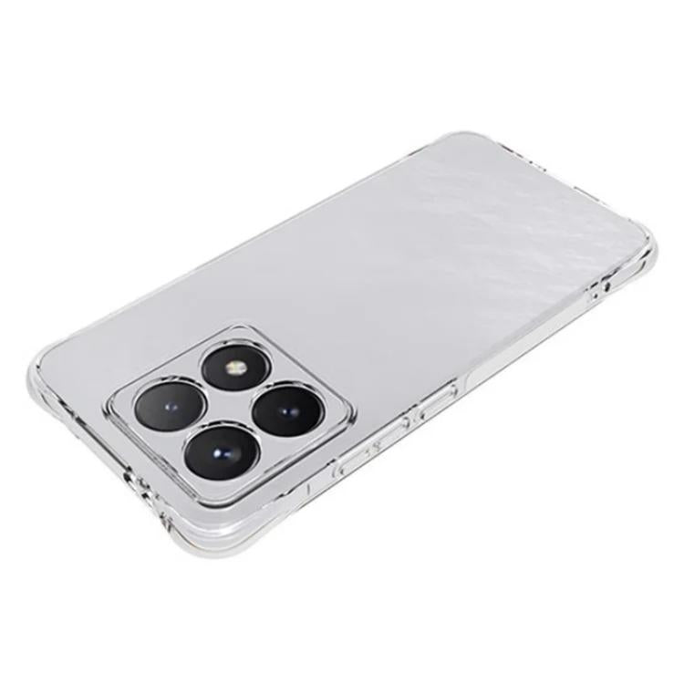 For Xiaomi 14T WANLONFENG Transparent Four-Corner Shockproof TPU Phone Case with Screen Film - Transparent