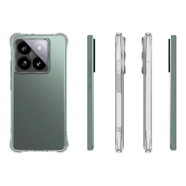 For Xiaomi 14T Pro WANLONFENG Transparent Four-Corner Shockproof TPU Phone Case with Screen Film - Transparent