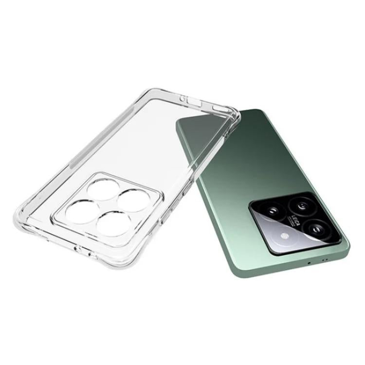 For Xiaomi 14T Pro WANLONFENG Transparent Four-Corner Shockproof TPU Phone Case with Screen Film - Transparent