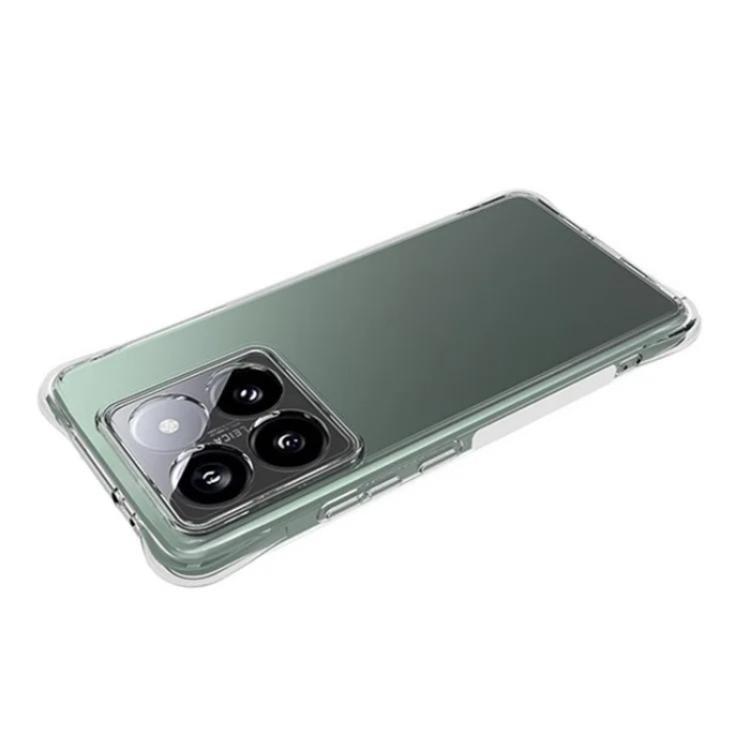 For Xiaomi 14T Pro WANLONFENG Transparent Four-Corner Shockproof TPU Phone Case with Screen Film - Transparent