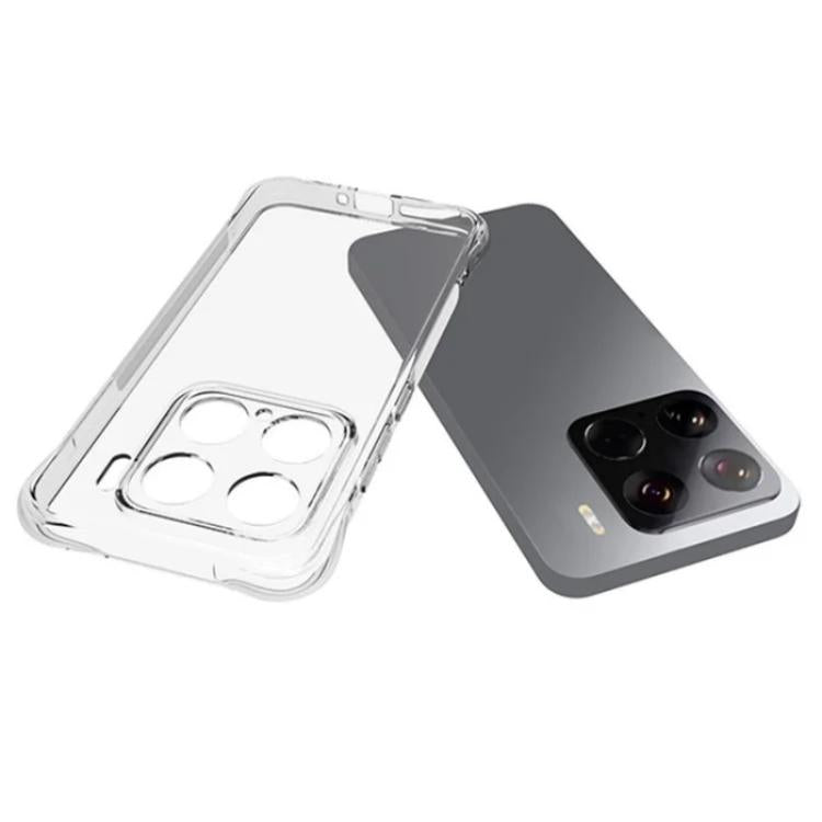 For Xiaomi 15 WANLONFENG Transparent Four-Corner Shockproof TPU Phone Case with Screen Film - Transparent