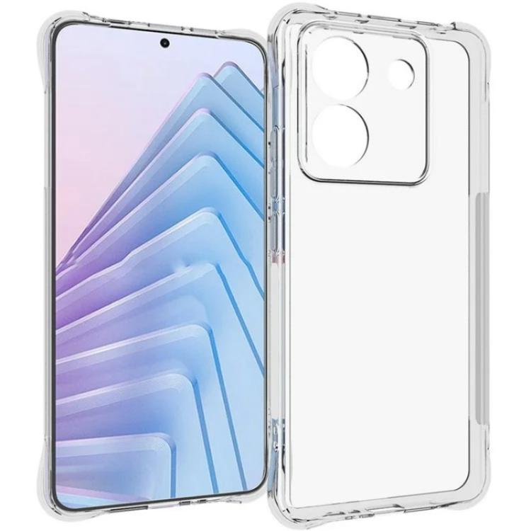 For Xiaomi Poco M7 Pro 5G WANLONFENG Transparent Four-Corner Shockproof TPU Phone Case with Screen Film - Transparent
