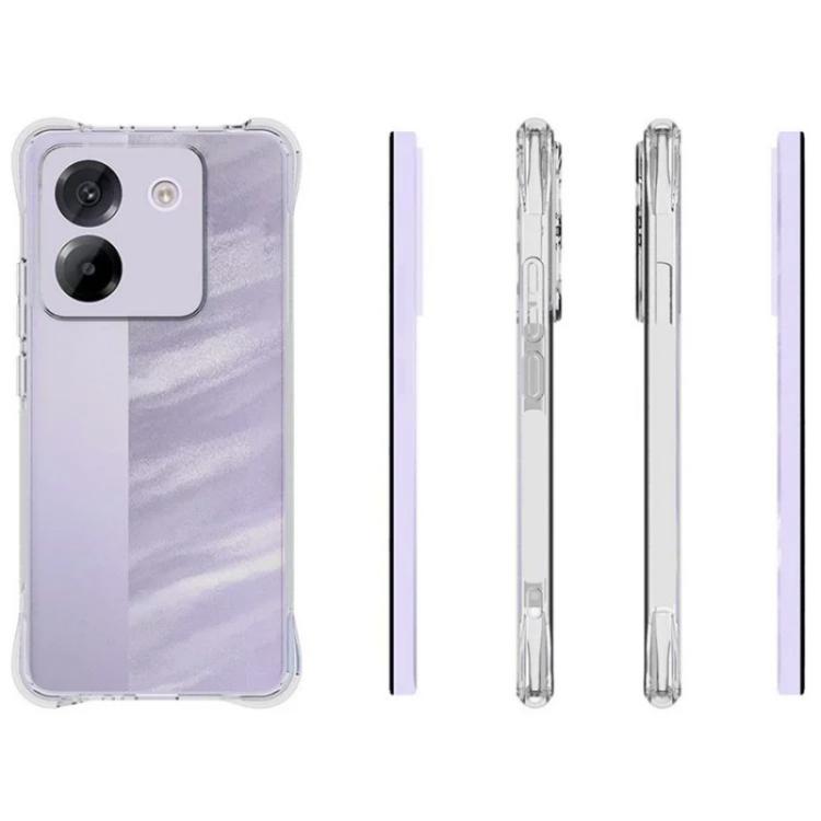 For Xiaomi Poco M7 Pro 5G WANLONFENG Transparent Four-Corner Shockproof TPU Phone Case with Screen Film - Transparent