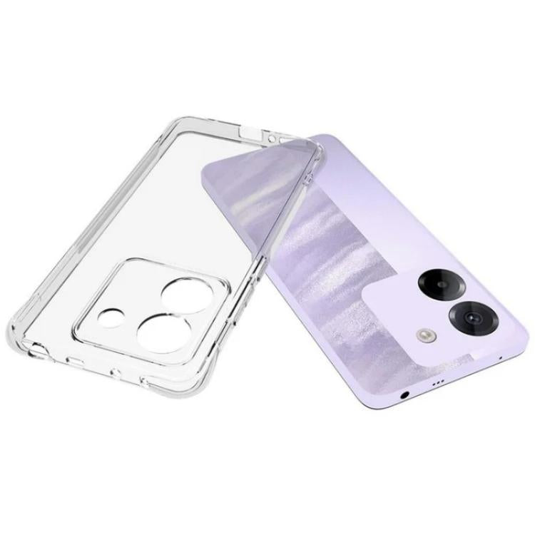 For Xiaomi Poco M7 Pro 5G WANLONFENG Transparent Four-Corner Shockproof TPU Phone Case with Screen Film - Transparent