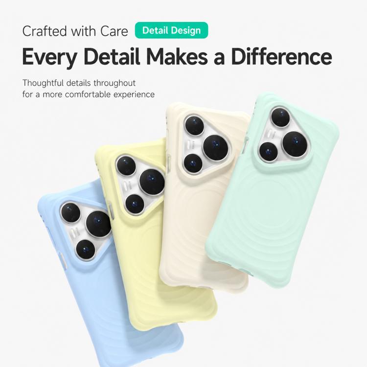 For Huawei Pura 70 Wave Texture Magnetic Liquid Silicone Shockproof Phone Case