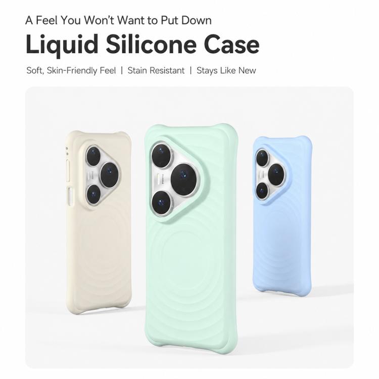 For Huawei Pura 70 Wave Texture Magnetic Liquid Silicone Shockproof Phone Case