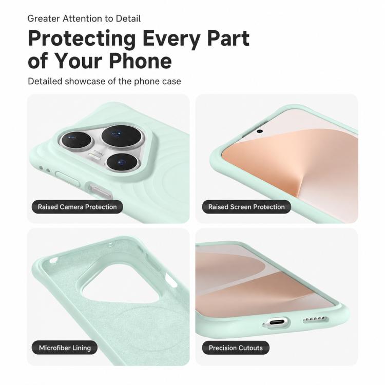 For Huawei Pura 70 Wave Texture Magnetic Liquid Silicone Shockproof Phone Case
