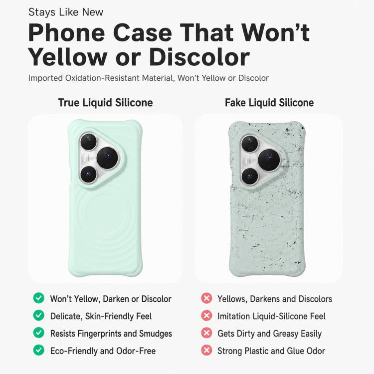 For Huawei Pura 70 Wave Texture Magnetic Liquid Silicone Shockproof Phone Case