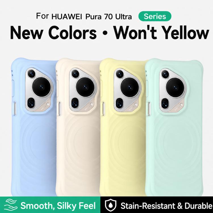 For Huawei Pura 70 Ultra Wave Texture Magnetic Liquid Silicone Shockproof Phone Case