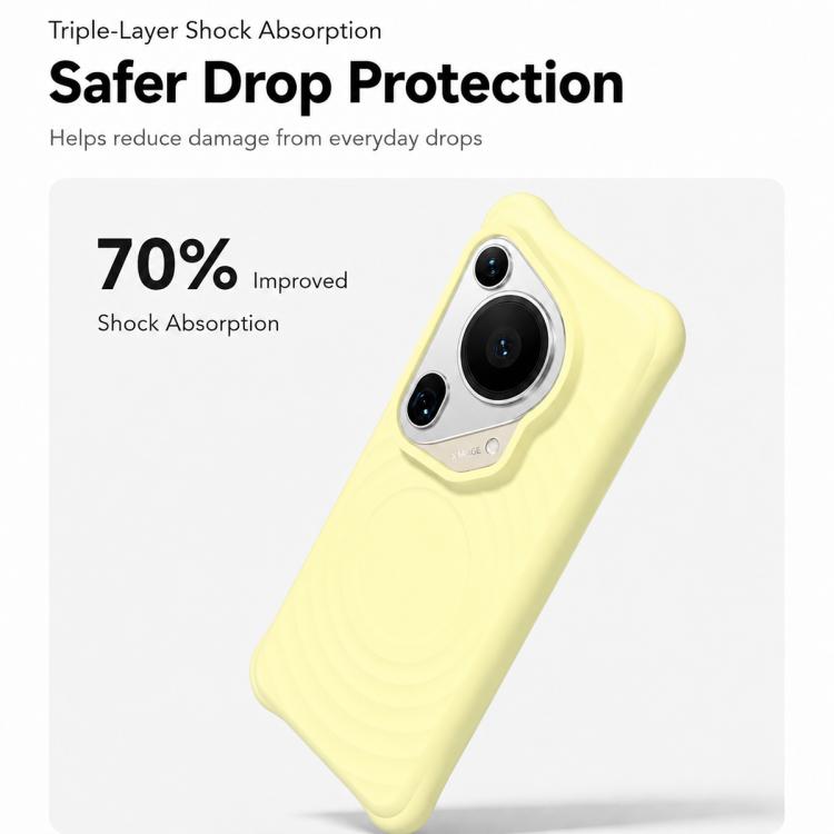 For Huawei Pura 70 Ultra Wave Texture Magnetic Liquid Silicone Shockproof Phone Case