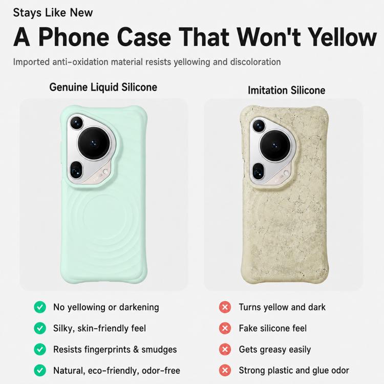 For Huawei Pura 70 Ultra Wave Texture Magnetic Liquid Silicone Shockproof Phone Case