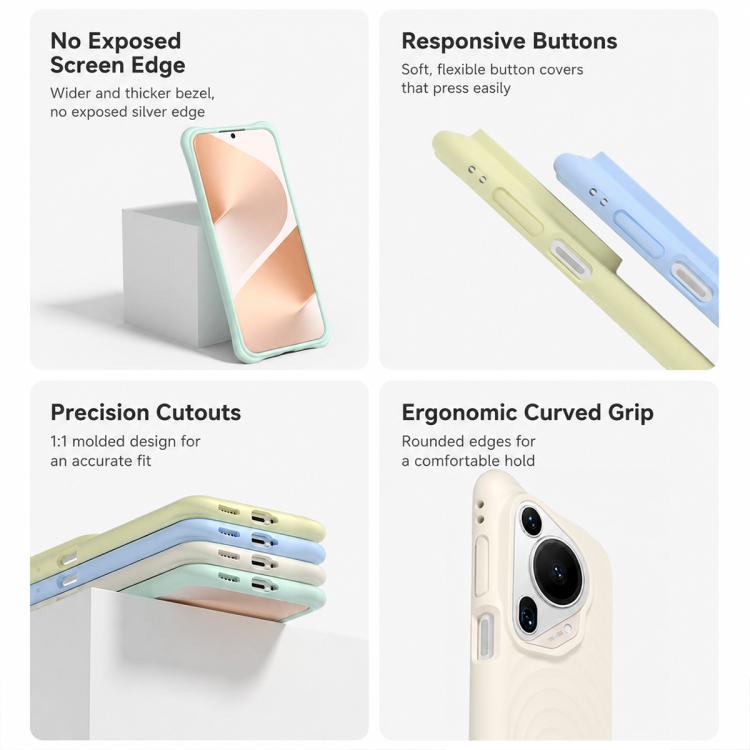 For Huawei Pura 70 Ultra Wave Texture Magnetic Liquid Silicone Shockproof Phone Case
