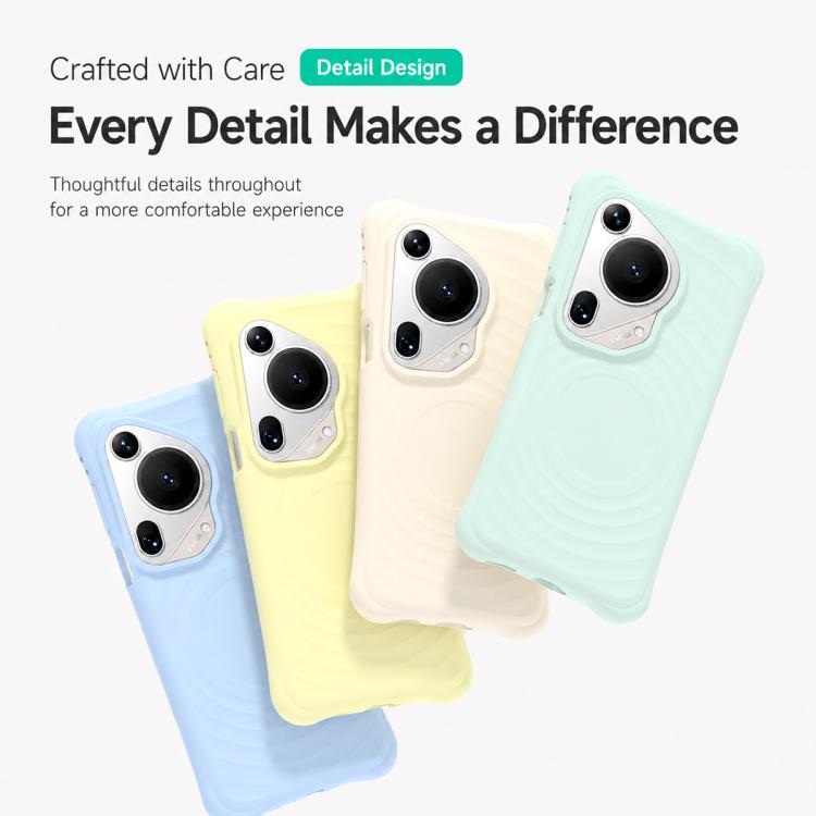 For Huawei Pura 70 Ultra Wave Texture Magnetic Liquid Silicone Shockproof Phone Case