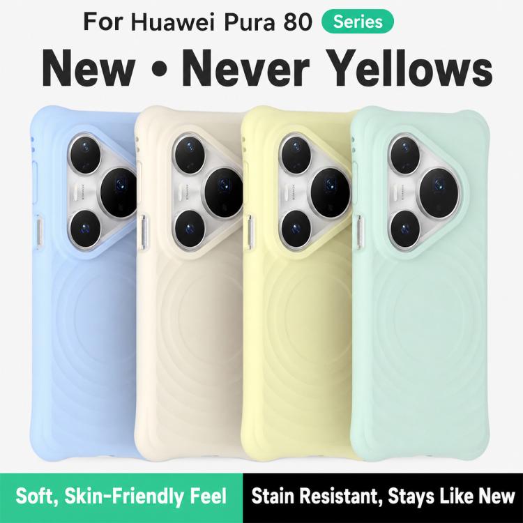For Huawei Pura 70 Pro/70 Pro+ Wave Texture Magnetic Liquid Silicone Shockproof Phone Case