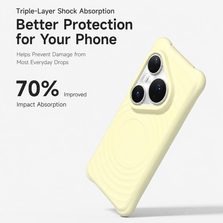 For Huawei Pura 70 Pro/70 Pro+ Wave Texture Magnetic Liquid Silicone Shockproof Phone Case