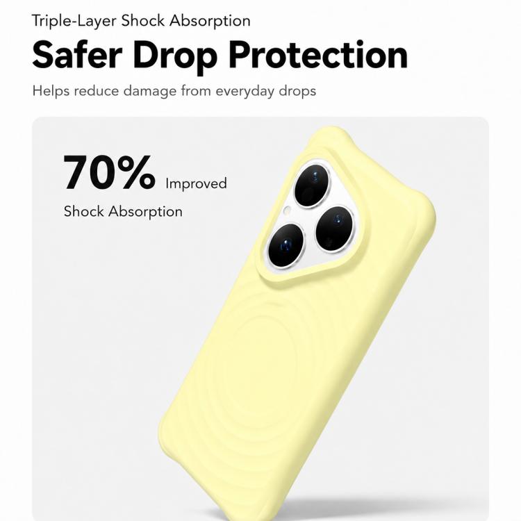 For Huawei Pura 80 5G Wave Texture Magnetic Liquid Silicone Shockproof Phone Case