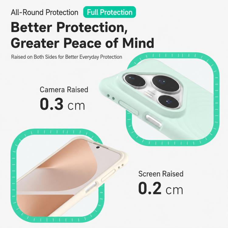 For Huawei Pura 80 5G Wave Texture Magnetic Liquid Silicone Shockproof Phone Case