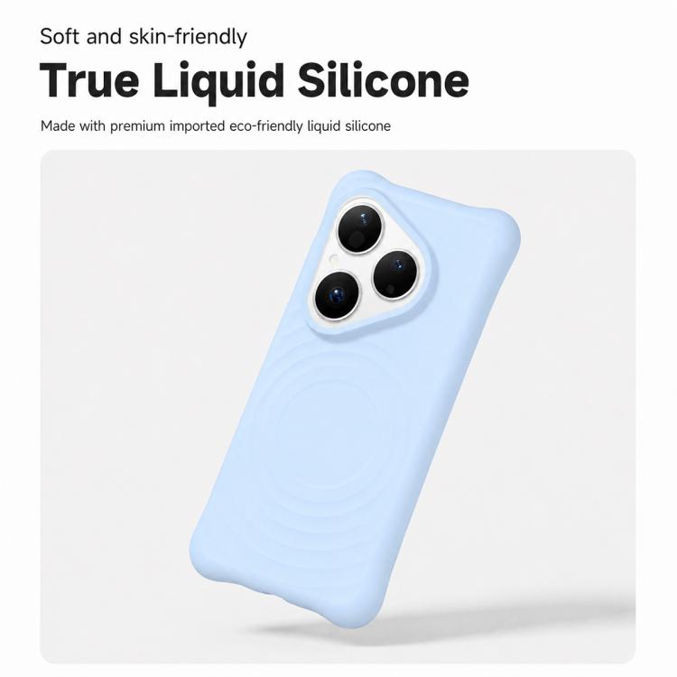 For Huawei Pura 80 5G Wave Texture Magnetic Liquid Silicone Shockproof Phone Case