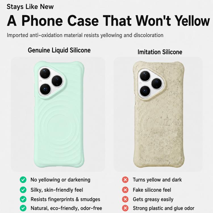 For Huawei Pura 80 5G Wave Texture Magnetic Liquid Silicone Shockproof Phone Case