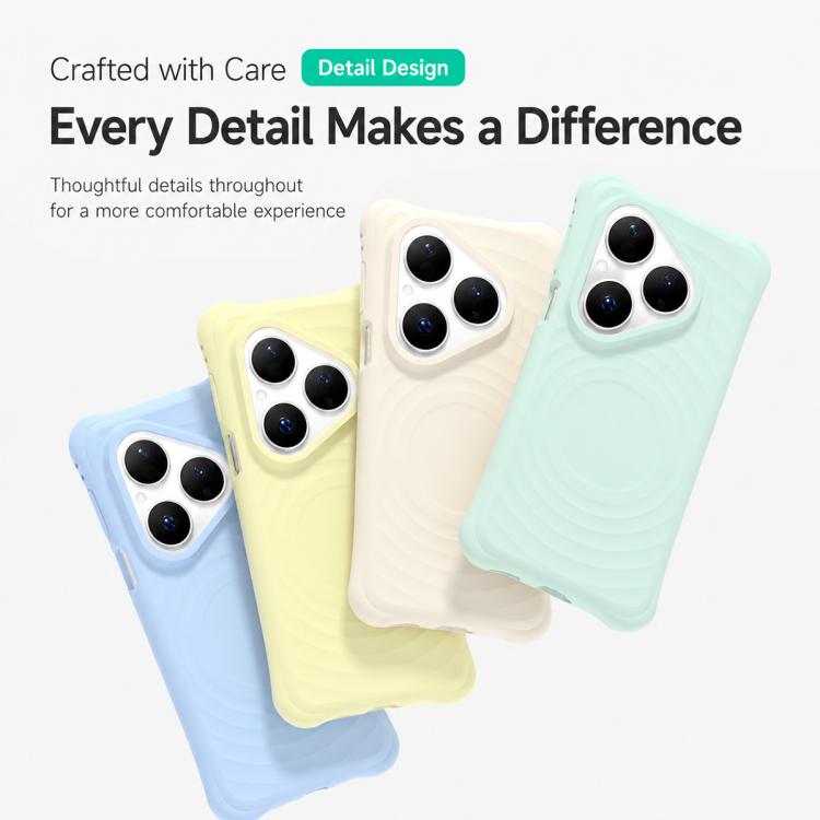 For Huawei Pura 80 5G Wave Texture Magnetic Liquid Silicone Shockproof Phone Case