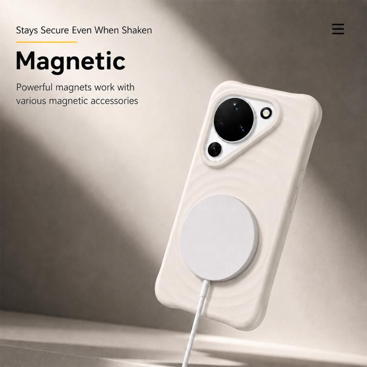 For Huawei Pura 90 5G Wave Texture Magnetic Liquid Silicone Shockproof Phone Case