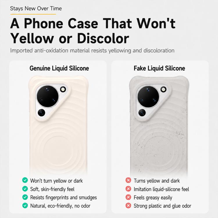 For Huawei Pura 90 5G Wave Texture Magnetic Liquid Silicone Shockproof Phone Case
