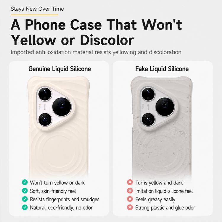 For Huawei Pura 90 Pro Max 5G Wave Texture Magnetic Liquid Silicone Shockproof Phone Case