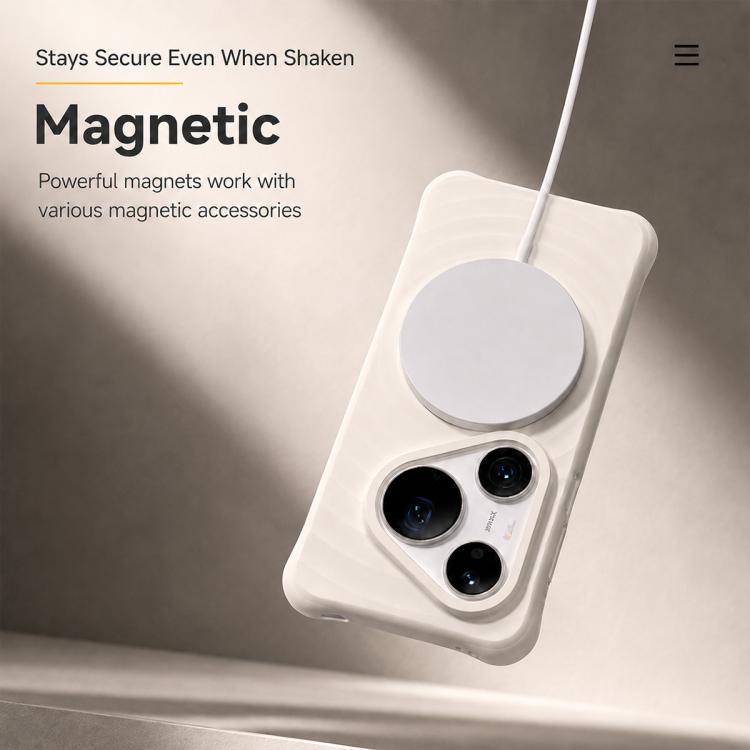 For Huawei Pura 90 Pro Max 5G Wave Texture Magnetic Liquid Silicone Shockproof Phone Case
