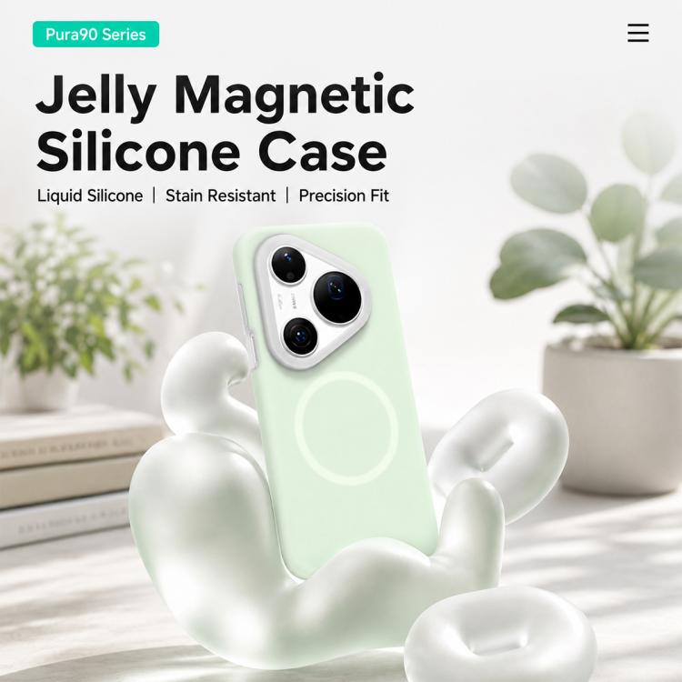 For Huawei Pura 90 Pro Max 5G Jelly Liquid Silicone MagSafe Magnetic Phone Case