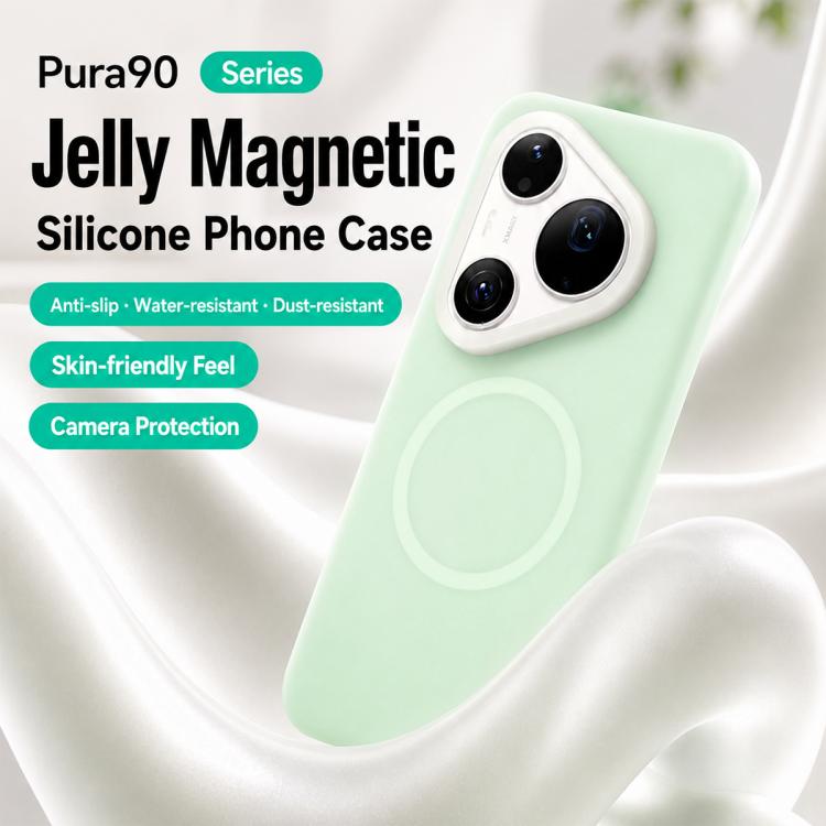 For Huawei Pura 90 Pro 5G Jelly Liquid Silicone MagSafe Magnetic Phone Case