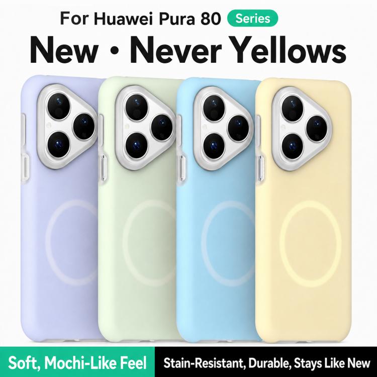 For Huawei Pura 80 5G Jelly Liquid Silicone MagSafe Magnetic Phone Case