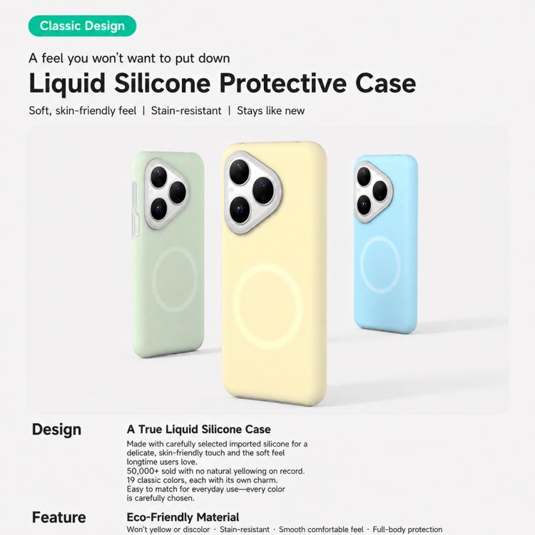 For Huawei Pura 80 5G Jelly Liquid Silicone MagSafe Magnetic Phone Case