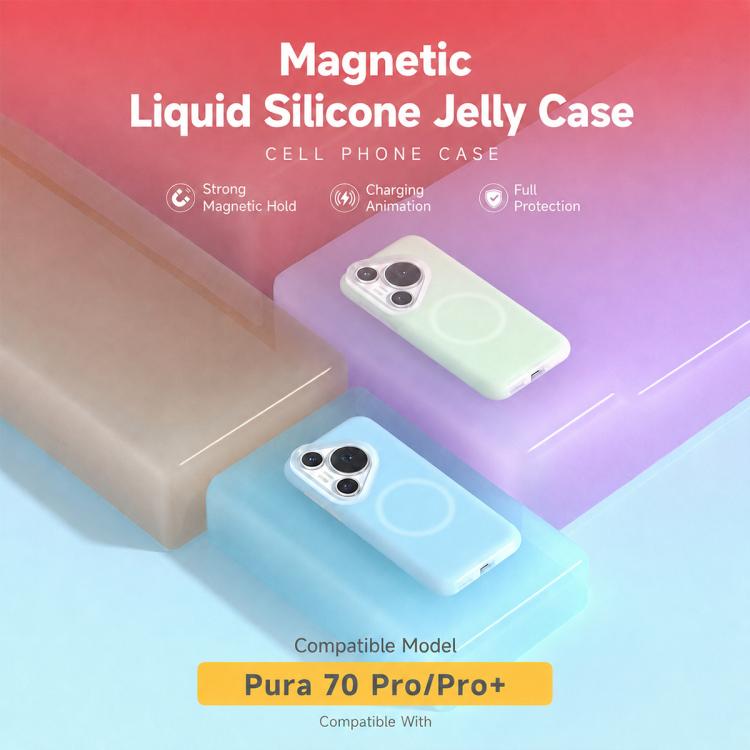 For Huawei Pura 70 Jelly Liquid Silicone MagSafe Magnetic Phone Case