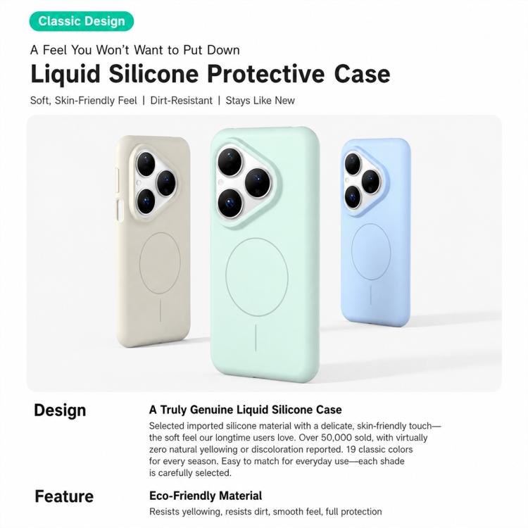 For Huawei Pura 80 5G Liquid Silicone Infinite Magnetic Phone Case