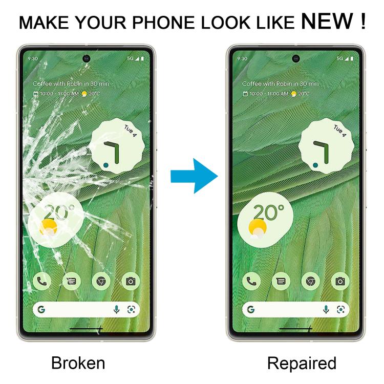 For Google Pixel 7 5pcs Front Screen Outer Glass Lens with OCA Optically Clear Adhesive