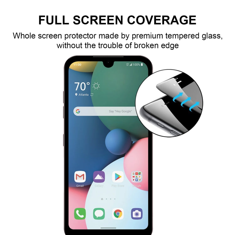 For LG Fortune 3 25 PCS Full Glue Full Screen Tempered Glass Film